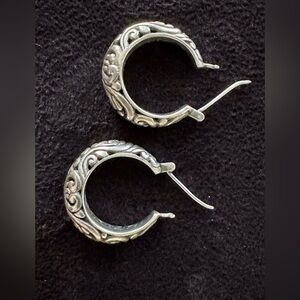 John Hardy Artisan Silver Hoop Earrings